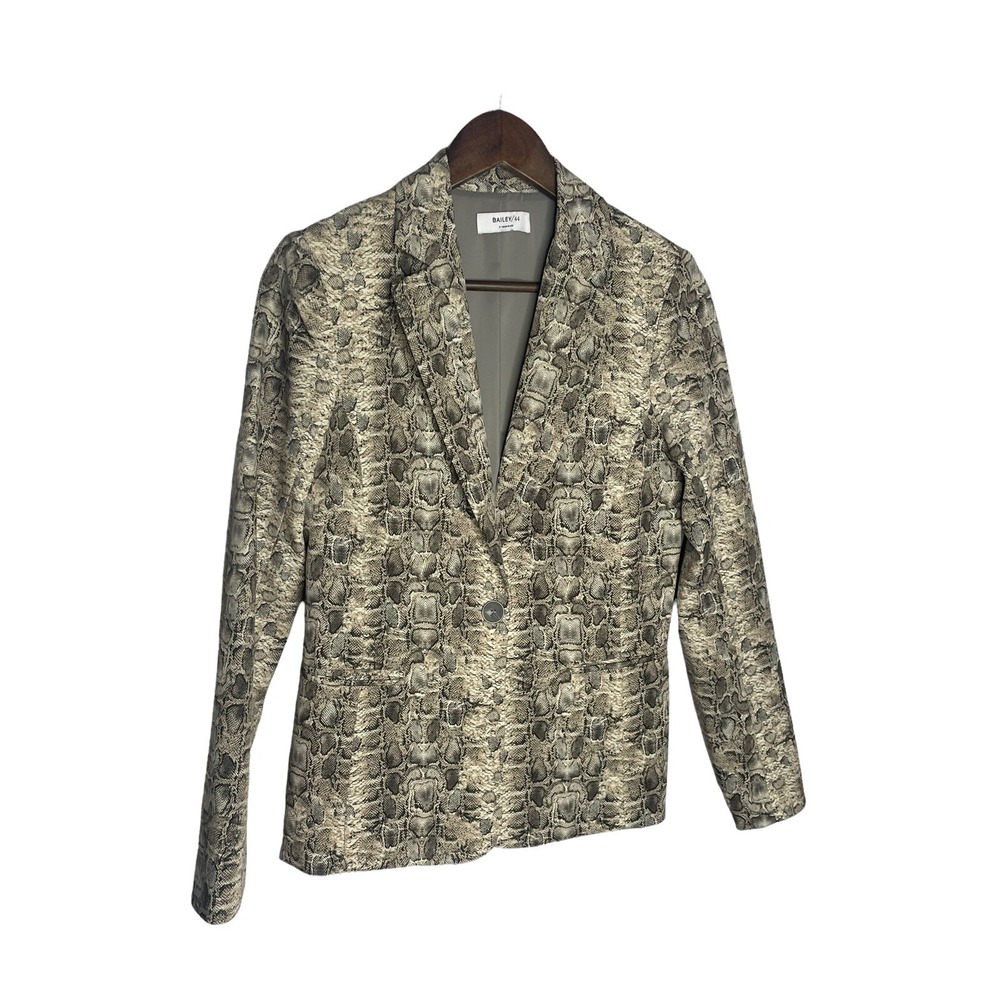 Bailey 44 Women's Beige Black Harrison Snake Print Blazer Jacket Size 4